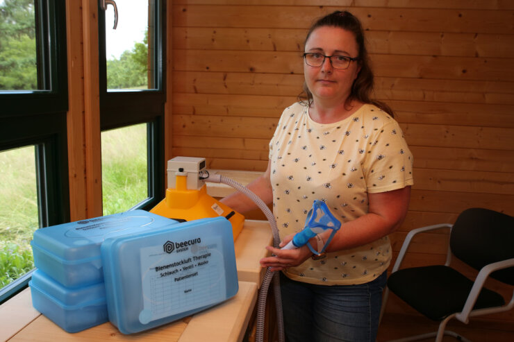 Bild 1 Die Bienenstockluft. Sie soll bei Asthma und Lungenerkrankungen helfen. Im Kurpark Bad Schlema gibt es seit 2019 eine Apitherapie-Station.