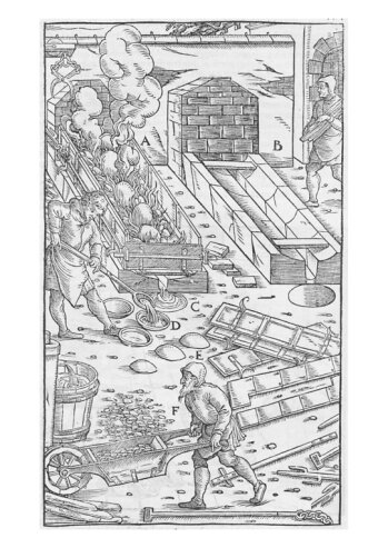 Bild 2 Saigerherd aus De Re Metallica, Georgius Agricola, 1556